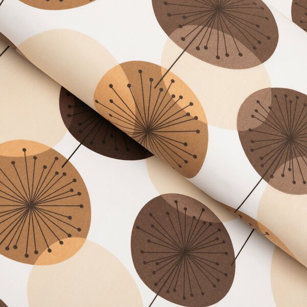 Biante Bavlněný povlak na polštář Sandra SA-488 Hnědo-béžové designové pampelišky 30 x 50 cm