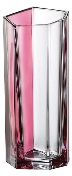 KŘIŠŤÁLOVÁ VÁZA BOHEMIA BAZALT PINK LINE 300MM