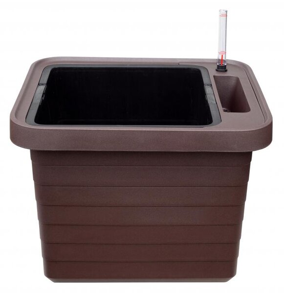 Samozavlažovací truhlík PLASTIA BERBERIS UNO 45x39x35 čokoláda