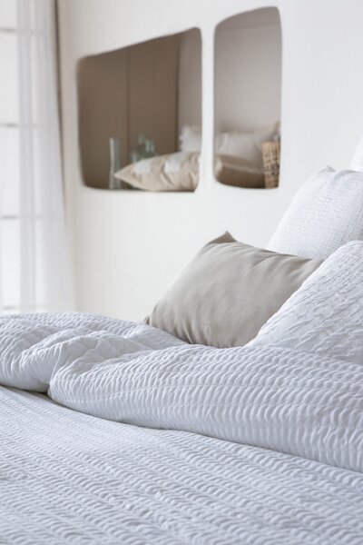 Textil Antilo Lehký přehoz Linette White 235x270 cm, bílá, sada s 1 povlakem na polštář 70x50 cm