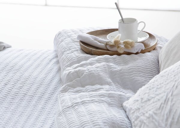 Textil Antilo Lehký přehoz Linette White 235x270 cm, bílá, sada s 1 povlakem na polštář 70x50 cm