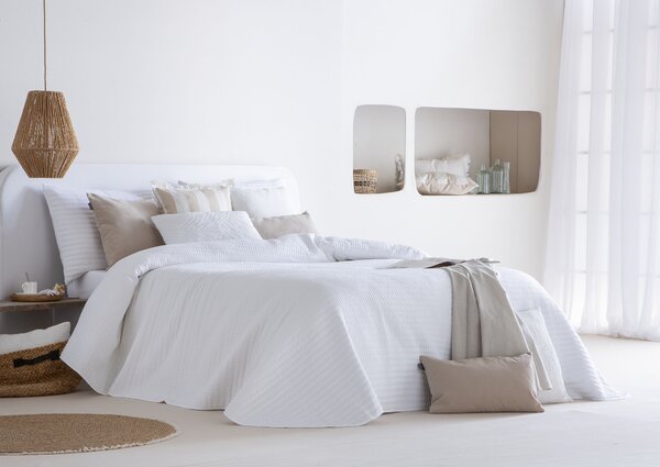 Textil Antilo Lehký přehoz Linette White 235x270 cm, bílá, sada s 1 povlakem na polštář 70x50 cm