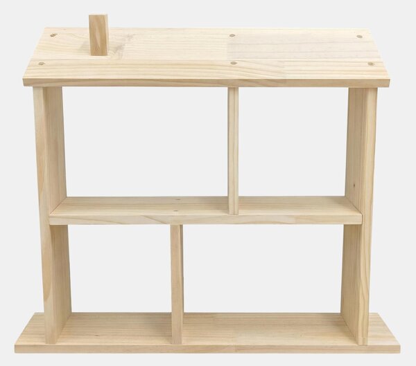 Sinsay - Dřevěná nástěnná police ve tvaru domečku - béžová