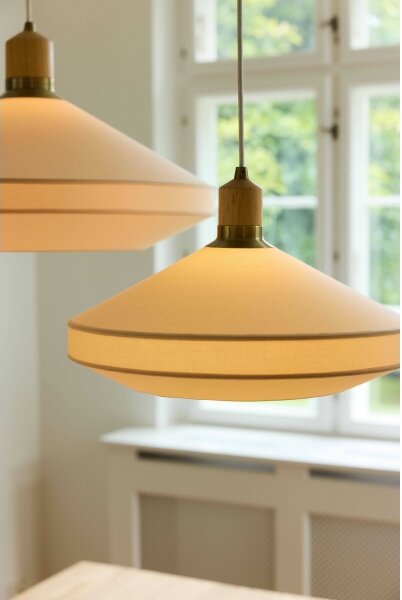 Halo Design 744091-Lustr na lanku PARIS 1xE14/40W/230V pr. 24 cm krém./mosaz/dub
