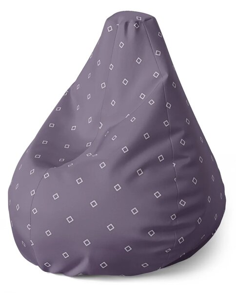 Sablio Sedací vak Pear Bílé čtverce - 70 x 95 x 15 cm