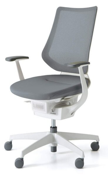 Kokuyo Japonská aktivní židle - Kokuyo ING GLIDER 360° bílá kostra - šedá
