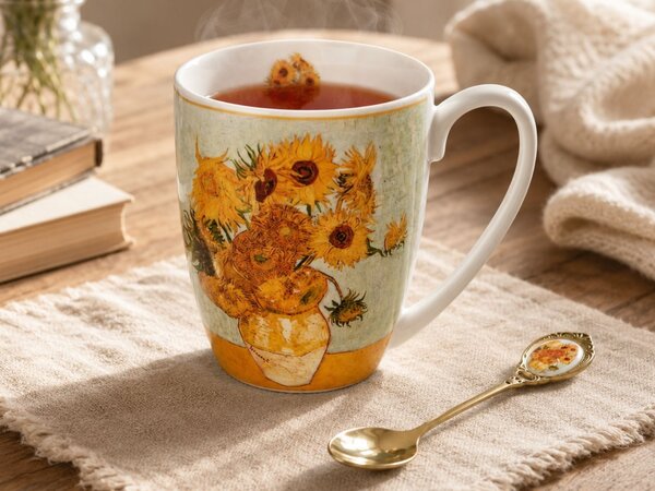 Porcelánový hrnek se lžičkou Van Gogh Sunflowers 360 ml
