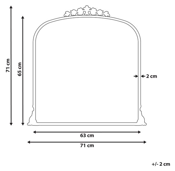 Zrcadlo LIVRY 71 cm 71 cm Kov Zlatá
