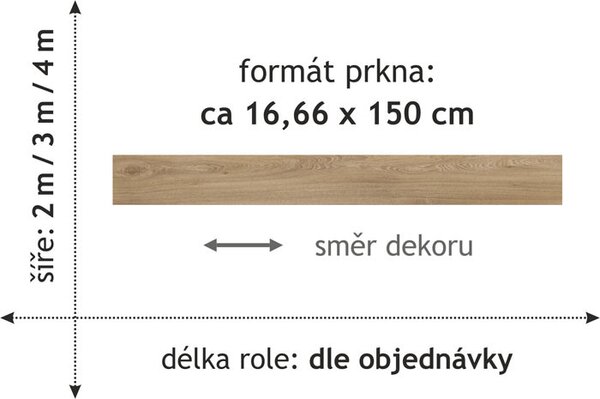 Beaulieu International Group, PVC podlaha - lino Master X 2953, na míru, šíře 4m, hnědá, bez podkladu, chodba / předsíň