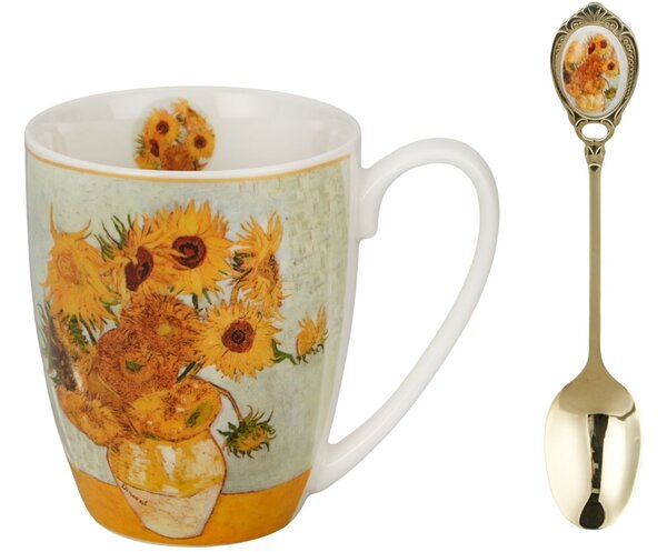 Porcelánový hrnek se lžičkou Van Gogh Sunflowers 360 ml