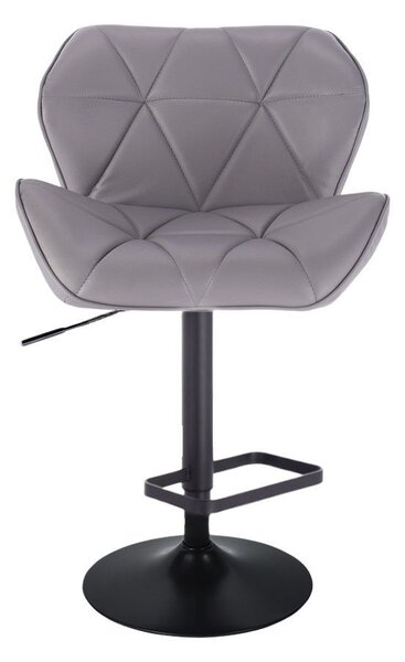 LuxuryForm DESIGN Barová židle MILANO na černé kulaté podstavě - šedá