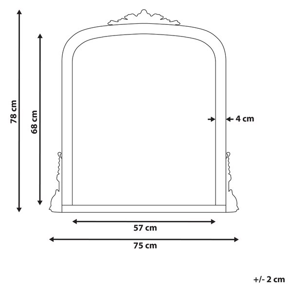 Zrcadlo SUSSEY 75 cm 78 cm Zlatá
