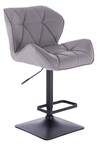 LuxuryForm DESIGN Barová židle MILANO na černé hranaté podstavě - šedá