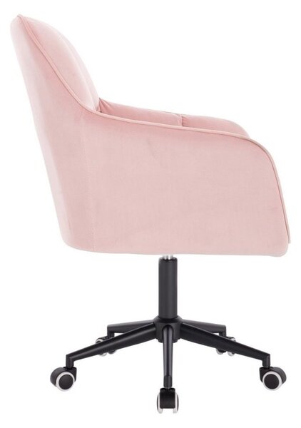 LuxuryForm DESIGN Křeslo AMALFI VELUR na černé podstavě s kolečky - růžové
