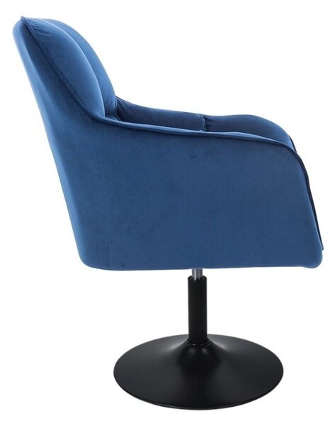 LuxuryForm DESIGN Křeslo AMALFI VELUR na černém talíři - modré
