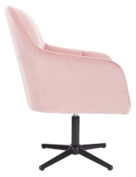 LuxuryForm DESIGN Křeslo AMALFI VELUR na černém kříži - růžové