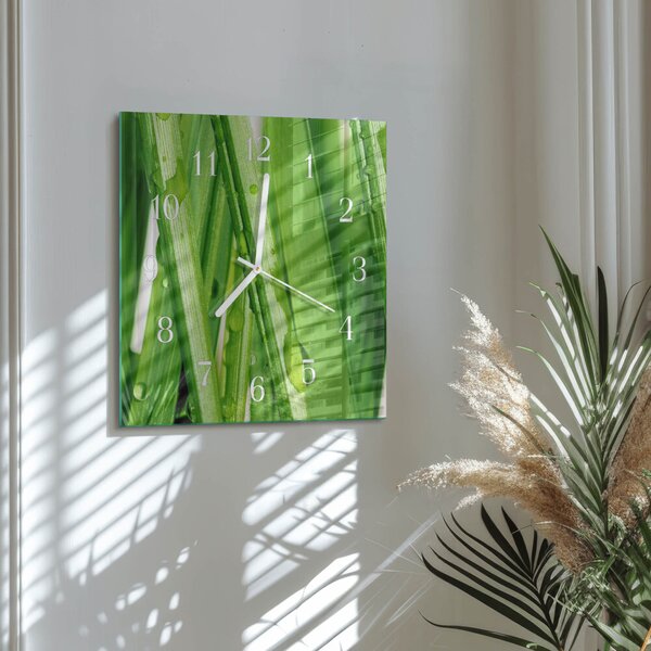 Skleněné hodiny Tráva zskb-30x30-00085724