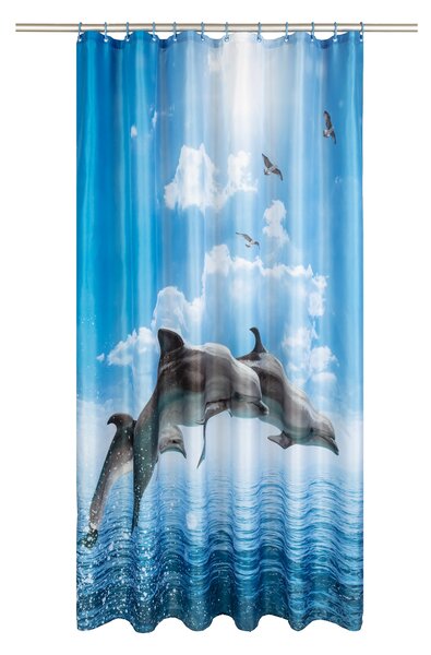 LIVARNO home Sprchový závěs, 180 x 200 cm (delfín) (100370001002)