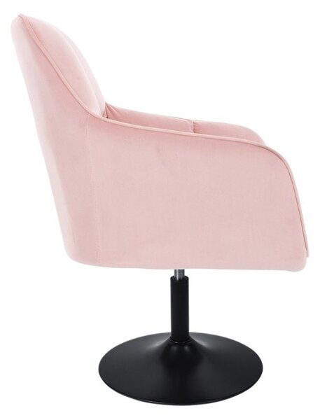 LuxuryForm DESIGN Křeslo AMALFI VELUR na černém talíři - růžové