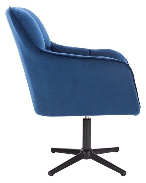 LuxuryForm DESIGN Křeslo AMALFI VELUR na černém kříži - modré