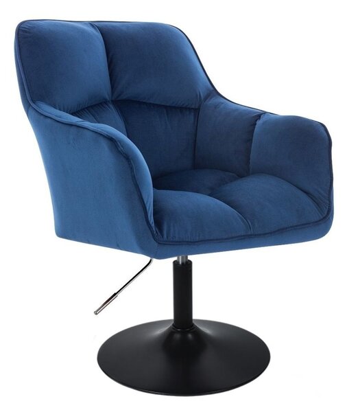 LuxuryForm DESIGN Křeslo AMALFI VELUR na černém talíři - modré