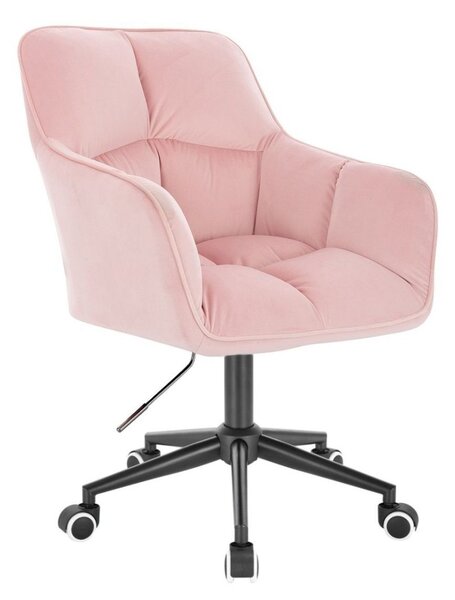 LuxuryForm DESIGN Křeslo AMALFI VELUR na černé podstavě s kolečky - růžové
