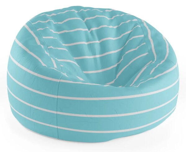 Sablio Sedací vak Cocoon Bílé pruhy na modré - 75 x 45 x 35 cm