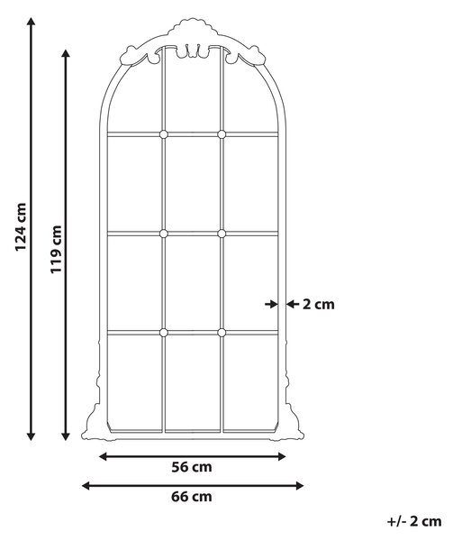Zrcadlo NOIDAN 66 cm 124 cm Kov Zlatá