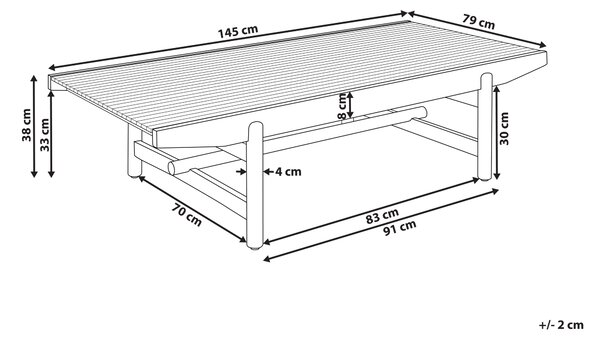 Zahradní konferenční stolek GIAVENO 145 cm 79 cm Akáciové dřevo Hnědá