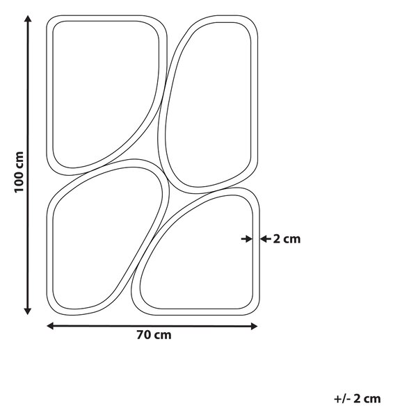 Zrcadlo DIANCEY 70 cm 100 cm Kov Zlatá