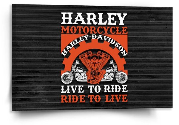Sablio Obraz Harley-Davidson Live to ride, ride to live - 120x80 cm