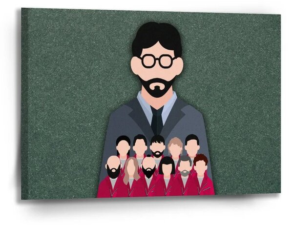 Sablio Obraz Money heist Profesor a jeho tým Zelená - 90x60 cm