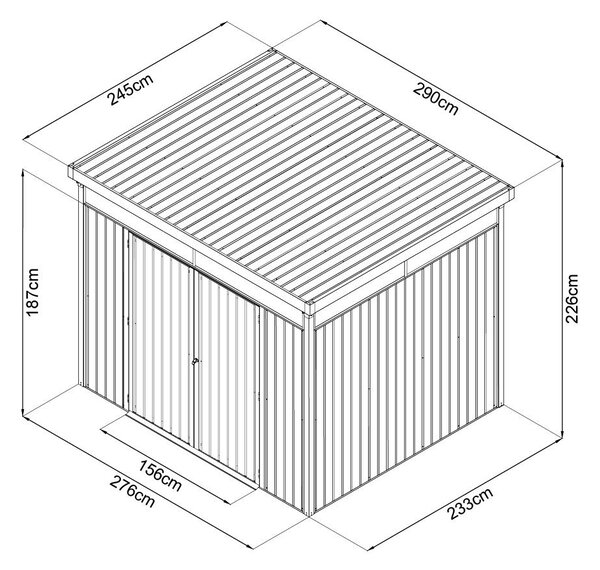 Zahradní domek se světlíky Avenberg MAGNUS 2.5 x 2.9 m - Premium
