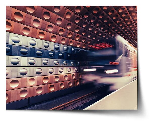 Sablio Plakát Metro v barevné stanici - 60x40 cm