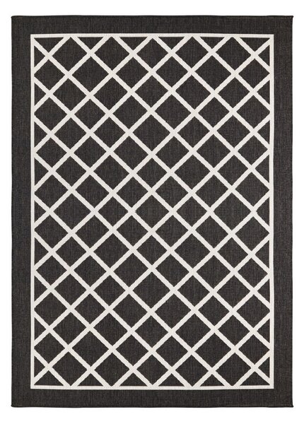 NORTHRUGS - Hanse Home koberce Kusový koberec Twin Supreme 103425 Sydney black creme – na ven i na doma - 80x250 cm