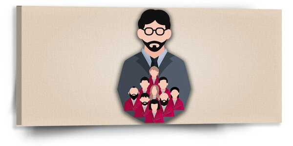 Sablio Obraz Money heist Profesor a jeho tým Béžová - 110x50 cm