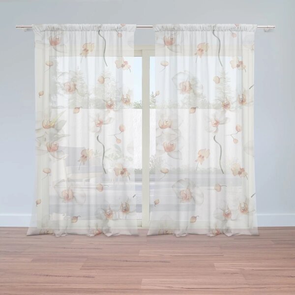 Sablio Záclony Bílá orchidej: 2ks 150x250cm