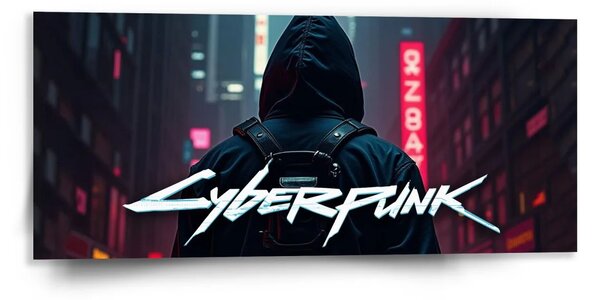 Sablio Obraz Cyberpunk 2077 Pohled do města - 110x50 cm