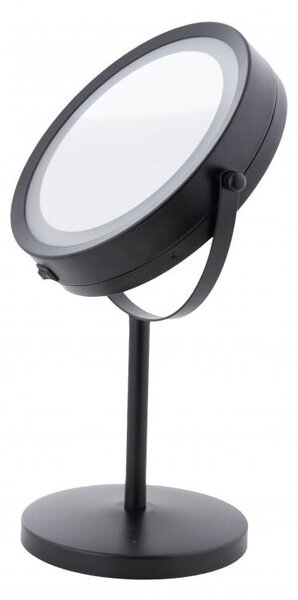Erga Kimi, zvětšovací kosmetické zrcadlo s LED podsvícením 210x320 mm, černá matná, ERG-YKA-CH.KIMI-BLK