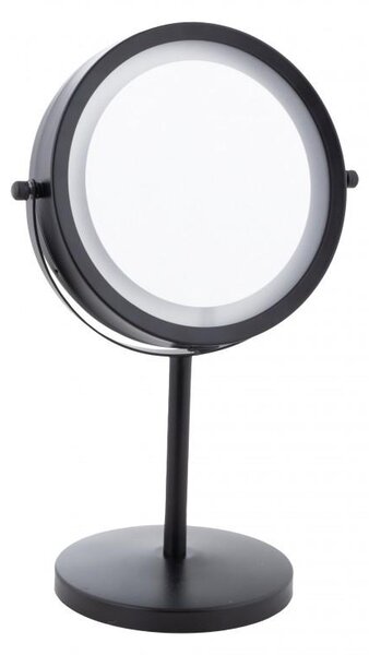 Erga Kimi, zvětšovací kosmetické zrcadlo s LED podsvícením 210x320 mm, černá matná, ERG-YKA-CH.KIMI-BLK