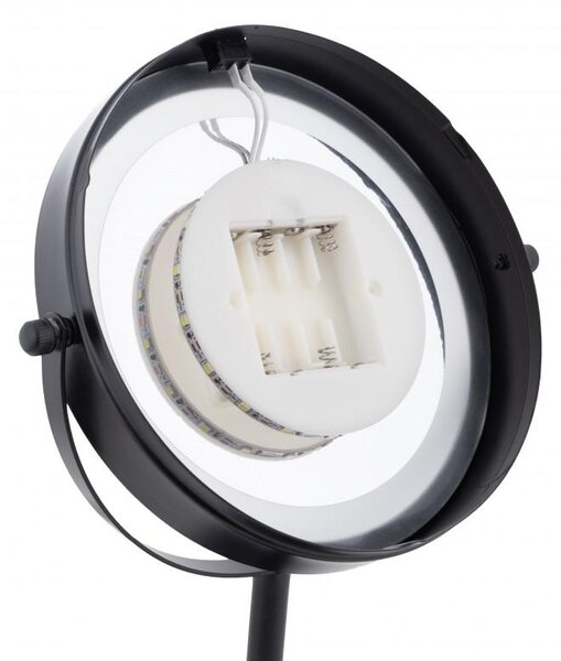 Erga Kimi, zvětšovací kosmetické zrcadlo s LED podsvícením 210x320 mm, černá matná, ERG-YKA-CH.KIMI-BLK