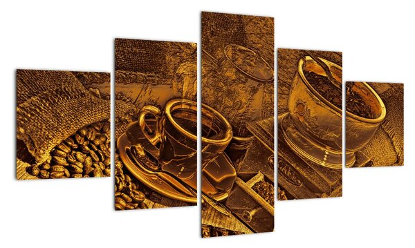 Obraz kávových zrn na zeď (125x70cm)