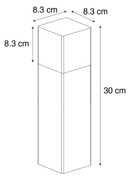 Stojací venkovní lampa černá s kouřovým stínítkem 30 cm - Dánsko