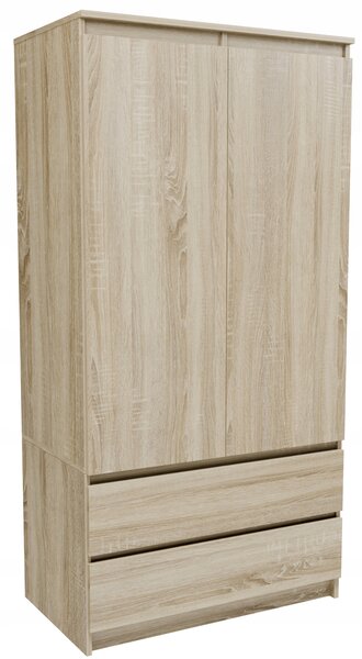 Skříň Akord S90 2D 2SZ 90 x 180 x 51 cm dub sonoma
