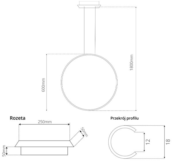Altavola Design Ledowe Okręgi závěsné svítidlo 1x23 W bílá LA073/X_60_in_4k_white