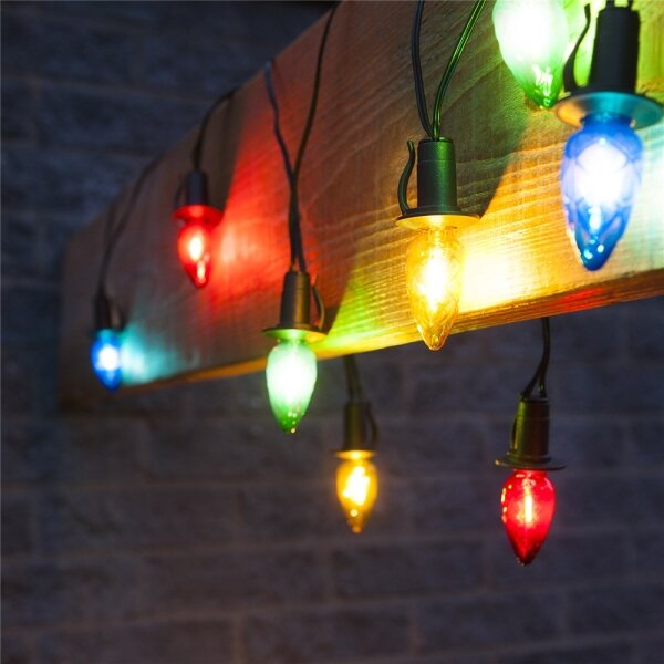 Rozšiřovací LED venk. girlanda CONE FILAMENT 20xE10 14m barevná/teplá bílá IP44