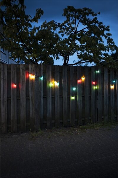 Rozšiřovací LED venk. girlanda CONE FILAMENT 20xE10 14m barevná/teplá bílá IP44