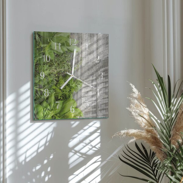 Skleněné hodiny Bylinky zskb-30x30-00085141