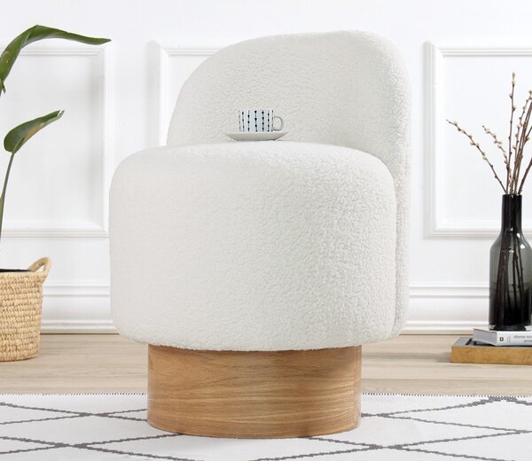 Hanah Home Taburet MONRE Teddy bílý