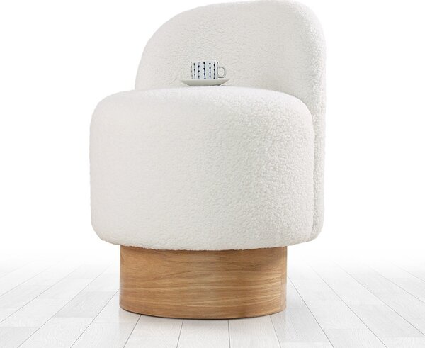 Hanah Home Taburet MONRE Teddy bílý